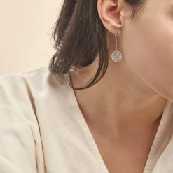 Online Histoire d'Or Boucles D'oreilles Pendantes Setti Argent Blanc