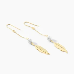 Histoire d'Or Boucles D'oreilles Pendantes Powoo Or Jaune Strass* Boucles D'Oreilles|Boucles D'Oreilles Pendantes
