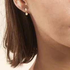 Sale Histoire d'Or Boucles D'oreilles Pendantes Alphonsine Etoile Or Jaune