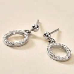 Histoire d'Or Boucles D'oreilles Pendantes Kimber Argent Blanc Oxyde De Zirconium* Boucles D'Oreilles|Boucles D'Oreilles Fantaisie