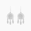 New Histoire d'Or Boucles D'oreilles Pendantes Nemetona Argent Blanc Oxyde
