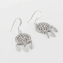 New Histoire d'Or Boucles D'oreilles Pendantes Nemetona Argent Blanc Oxyde
