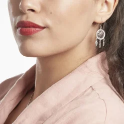 New Histoire d'Or Boucles D'oreilles Pendantes Nemetona Argent Blanc Oxyde