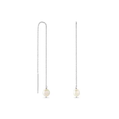 Online Histoire d'Or Boucles D'oreilles Pendantes Garance Argent Blanc Perle De Culture