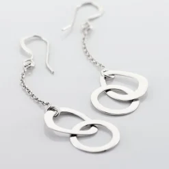 Hot Histoire d'Or Boucles D'oreilles Pendantes Joy Argent Blanc