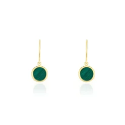 Histoire d'Or Boucles D'oreilles Pendantes Florica Or Jaune Malachite* Boucles D'Oreilles|Boucles D'Oreilles Pendantes
