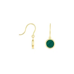 Histoire d'Or Boucles D'oreilles Pendantes Florica Or Jaune Malachite* Boucles D'Oreilles|Boucles D'Oreilles Pendantes