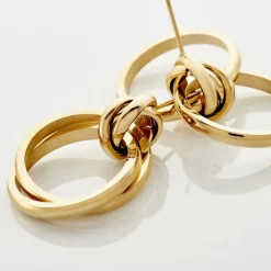 Discount Histoire d'Or Boucles D'oreilles Pendantes Allobrox Acier Dore