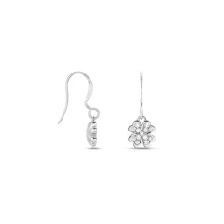 Hot Histoire d'Or Boucles D'oreilles Pendantes Fortunata Argent Blanc Oxyde De Zirconium