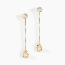 Online Histoire d'Or Boucles D'oreilles Pendantes Kadidja Or Jaune Oxyde De Zirconium