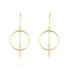 Clearance Histoire d'Or Boucles D'oreilles Pendantes Or Jaune Guda Oxyde De Zirconium