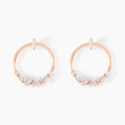 Hot Histoire d'Or Boucles D'oreilles Pendantes Celene Argent Rose Oxyde De Zirconium