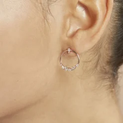 Hot Histoire d'Or Boucles D'oreilles Pendantes Celene Argent Rose Oxyde De Zirconium