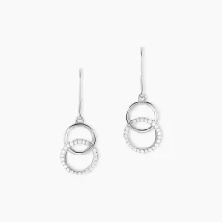 Histoire d'Or Boucles D'oreilles Pendantes Isabel Argent Blanc Oxyde De Zirconium