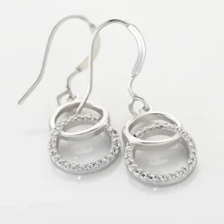 Histoire d'Or Boucles D'oreilles Pendantes Isabel Argent Blanc Oxyde De Zirconium