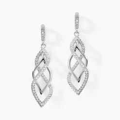 Histoire d'Or Boucles D'oreilles Pendantes Malika Argent Blanc Oxyde De Zirconium