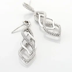 Histoire d'Or Boucles D'oreilles Pendantes Malika Argent Blanc Oxyde De Zirconium