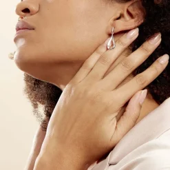 Best Histoire d'Or Boucles D'oreilles Pendantes Sila Argent Blanc