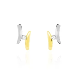 Histoire d'Or Boucles D'oreilles Pendantes Ascagne Or Bicolore Oxyde De Zirconium* Boucles D'Oreilles|Boucles D'Oreilles Pendantes