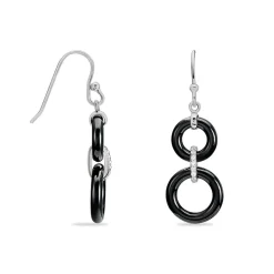 Best Histoire d'Or Boucles D'oreilles Pendantes Narcissa Argent Blanc Céramique Et Oxyde