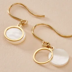 Histoire d'Or Boucles D'oreilles Pendantes Naïade Or Jaune Nacre* Boucles D'Oreilles|Boucles D'Oreilles Pendantes