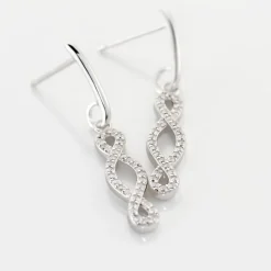 Sale Histoire d'Or Boucles D'oreilles Pendantes Carla Argent Blanc Oxyde De Zirconium