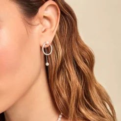 Histoire d'Or Boucles D'oreilles Pendantes Lua Argent Blanc Oxyde Perle* Boucles D'Oreilles|Boucles D'Oreilles Pendantes