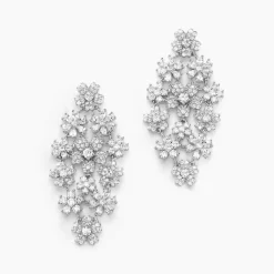 Histoire d'Or Boucles D'oreilles Pendantes Midnight Flower Argent Blanc Oxyde* Boucles D'Oreilles|Boucles D'Oreilles Pendantes