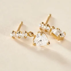 Histoire d'Or Boucles D'oreilles Pendantes Luminita Or Jaune Oxyde De Zirconium* Boucles D'Oreilles|Boucles D'Oreilles Pendantes