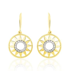 Histoire d'Or Boucles D'oreilles Pendantes Thallya Or Jaune Oxyde De Zirconium