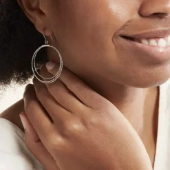 Best Histoire d'Or Boucles D'oreilles Pendantes Nadiona Argent Blanc