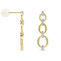 Online Histoire d'Or Boucles D'oreilles Pendantes Abban Or Jaune Diamant