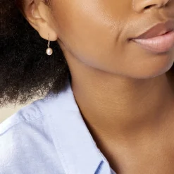 Discount Histoire d'Or Boucles D'oreilles Pendantes Baroque Or Jaune Perle De Culture