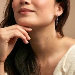 Clearance Histoire d'Or Boucles D'oreilles Pendantes Purple Mood Argent Rose Oxydes