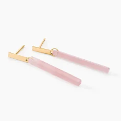 Outlet Histoire d'Or Boucles D'oreilles Pendantes Halcyone Or Jaune Calcédoine or jaune calcédoine p&ecirc;che