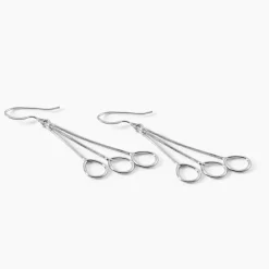 Best Histoire d'Or Boucles D'oreilles Pendantes Flat Argent Blanc