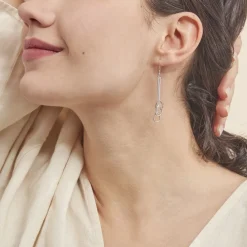 Best Histoire d'Or Boucles D'oreilles Pendantes Flat Argent Blanc