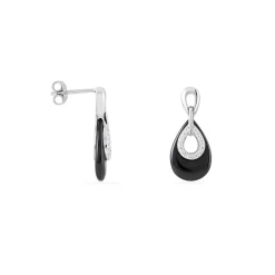 Histoire d'Or Boucles D'oreilles Pendantes Héléane Argent Blanc Céramique Et Oxyde* Boucles D'Oreilles|Boucles D'Oreilles Fantaisie