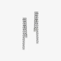 Histoire d'Or Boucles D'oreilles Pendantes River Or Blanc Diamant* Boucles D'Oreilles|Boucles D'Oreilles Pendantes