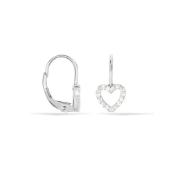New Histoire d'Or Boucles D'oreilles Pendantes Elisene Argent Blanc Oxyde De Zirconium