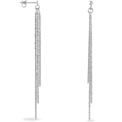 Sale Histoire d'Or Boucles D'oreilles Pendantes Yalle Argent Blanc