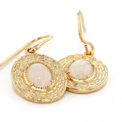 Histoire d'Or Boucles D'oreilles Pendantes Linna Plaqué Or Jaune Pierre De Lune* Boucles D'Oreilles|Boucles D'Oreilles Fantaisie