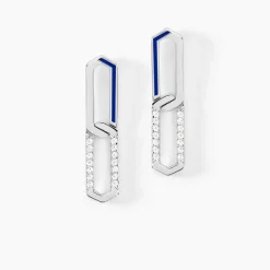 Histoire d'Or Boucles D'oreilles Pendantes Infini Pop Argent Blanc Oxyde Zirconium