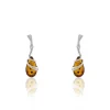 Best Histoire d'Or Boucles D'oreilles Pendantes Argent Blanc Melusine Ambre