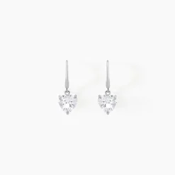 Sale Histoire d'Or Boucles D'oreilles Pendantes Bo Coeur Pm Or Blanc Oxyde De Zirconium