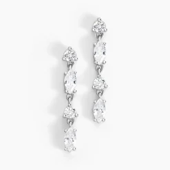 Histoire d'Or Boucles D'oreilles Pendantes Argent Blanc Shiny Nights Oxyde* Boucles D'Oreilles|Boucles D'Oreilles Fantaisie
