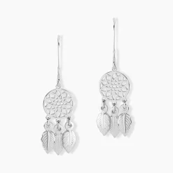 Outlet Histoire d'Or Boucles D'oreilles Pendantes Ida Argent Blanc