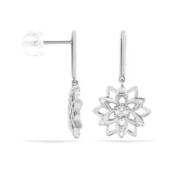 Histoire d'Or Boucles D'oreilles Pendantes Italane Or Blanc Diamant* Boucles D'Oreilles|Boucles D'Oreilles Pendantes