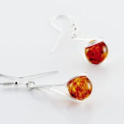 Histoire d'Or Boucles D'oreilles Pendantes Argent Blanc Simona Ambre