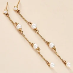 Histoire d'Or Boucles D'oreilles Pendantes Nanuk Or Jaune Oxyde Et Perle De Culture* Boucles D'Oreilles|Boucles D'Oreilles Pendantes